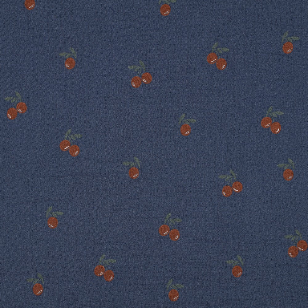 Hydrofiele XL multidoek - swaddle - blauw - kersen