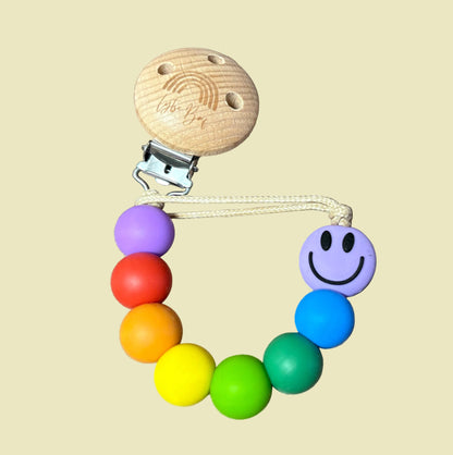 Speenkoord Smiley - Regenboog