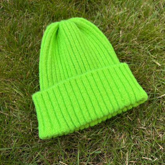 Gebreide muts - baby/peuter - Fel groen