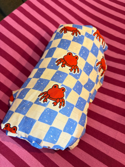 Hydrofiele Multidoek 120x120cm - 70% Bamboe - Blokjes/Krab