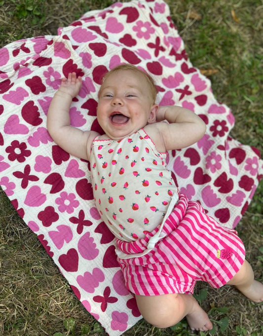 Hydrofiele XL multidoek - swaddle - roze/rood