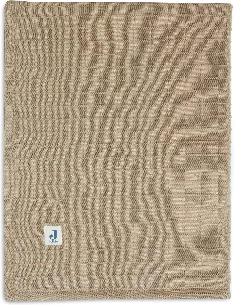 Deken Ledikant 100x150 - Gevoerd - Velvet Pure Knit Biscuit