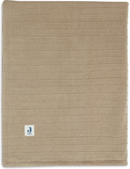 Deken Ledikant 100x150 - Gevoerd - Velvet Pure Knit Biscuit