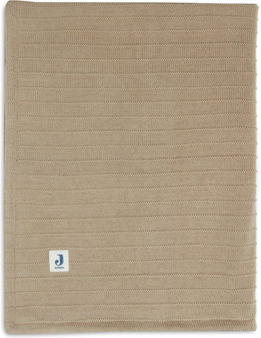 Deken Ledikant 100x150 - Gevoerd - Velvet Pure Knit Biscuit