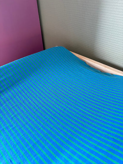 Aankleedkussenhoes - blauw/groen - strepen