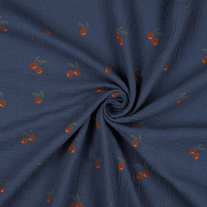 Hydrofiele XL multidoek - swaddle - blauw - kersen