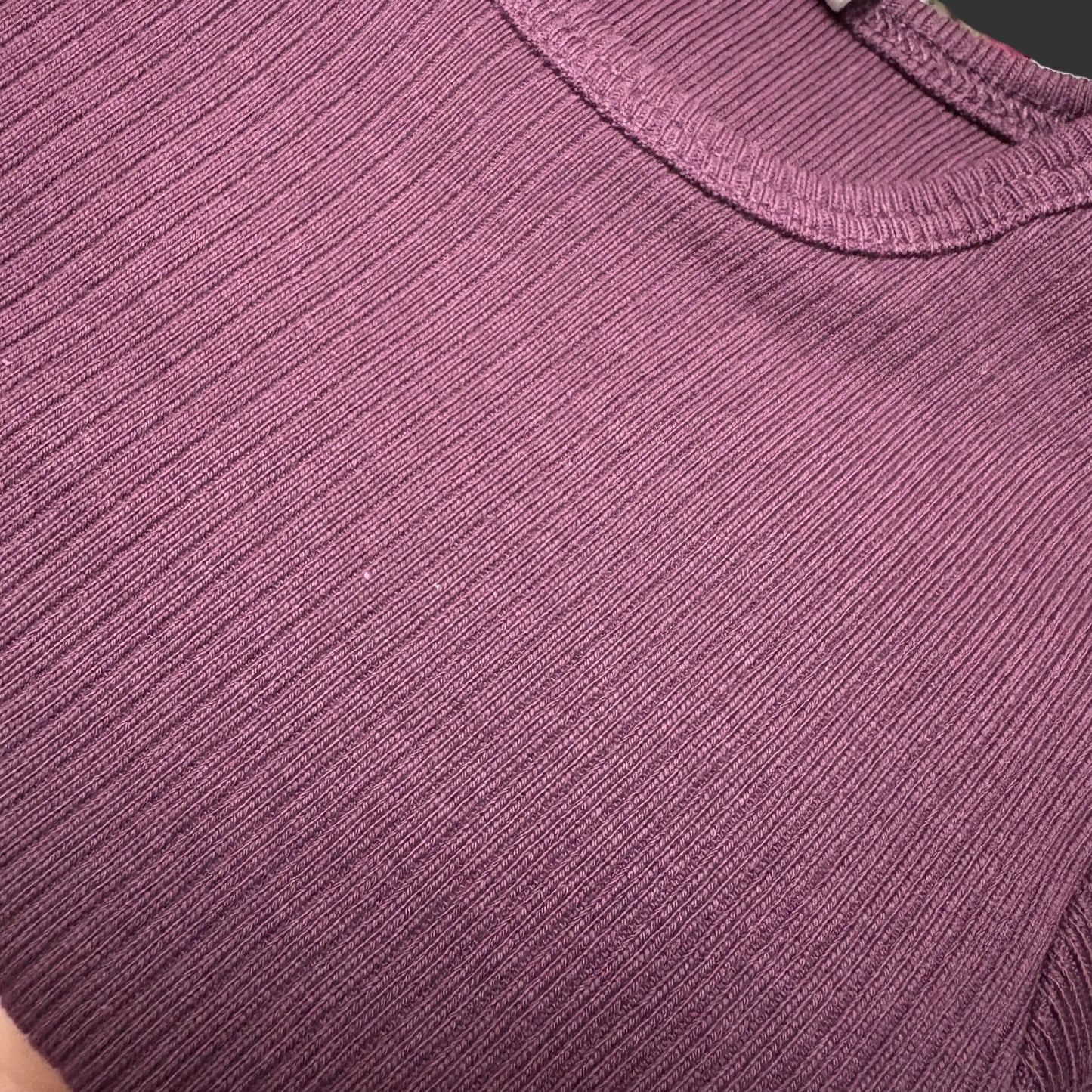 Basic rib longsleeve - Bio-cotton - Aubergine