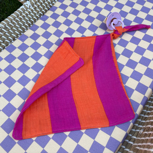 Speendoekje - Hydrofiel - Fuchsia/Oranje - strepen