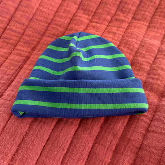 Newborn mutsje - Strepen - Blauw / Groen