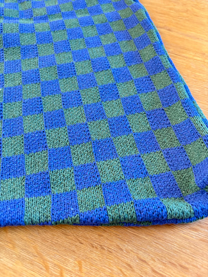Mom Bag Gebreid Geblokt - Groen & Blauw