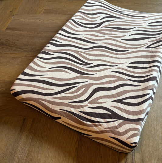 Aankleedkussenhoes - zebra - bruin/taupe