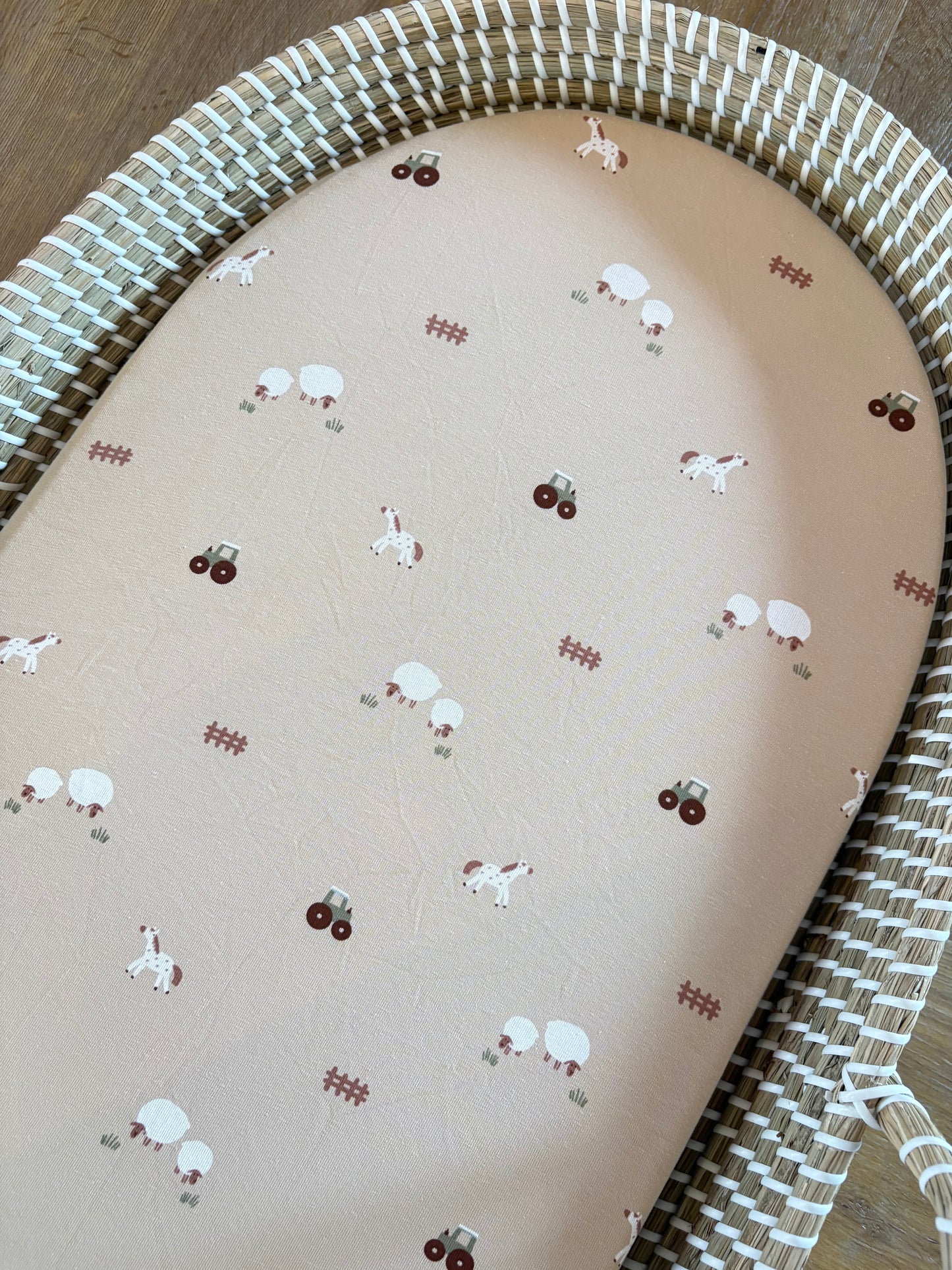 Hoeslaken verschoonmand/kinderwagen - boerderij