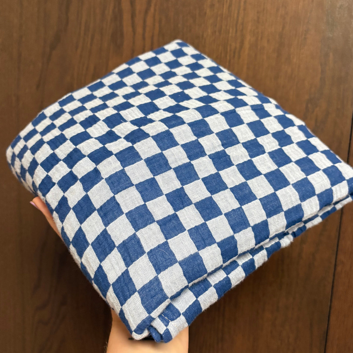 Hydrofiele XL multidoek - swaddle - blokjes - blauw