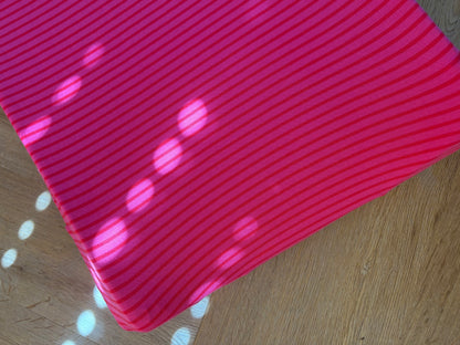 Aankleedkussenhoes - strepen - fuchsia/rood
