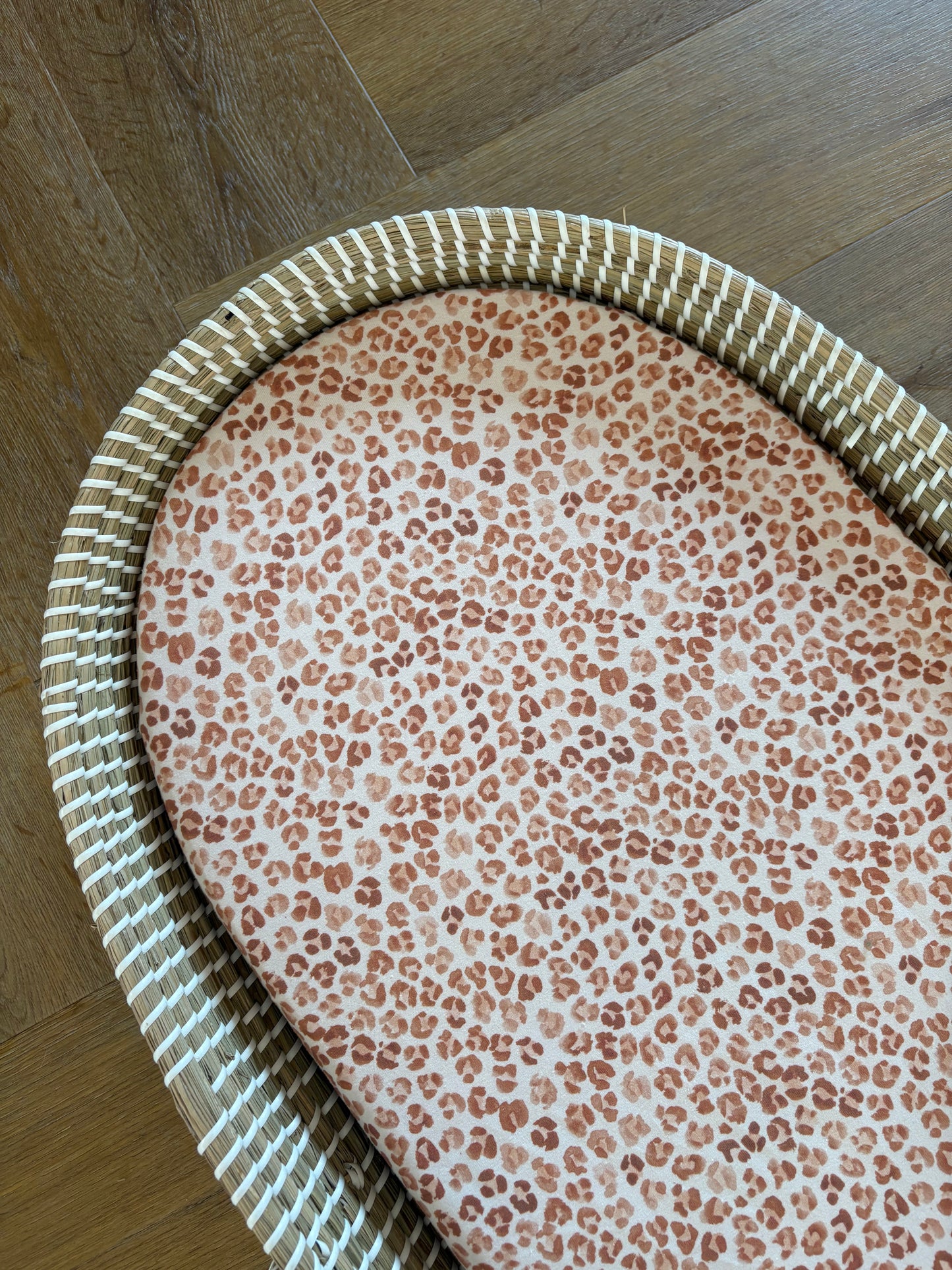 Hoeslaken verschoonmand/kinderwagen - ecru - panterprint