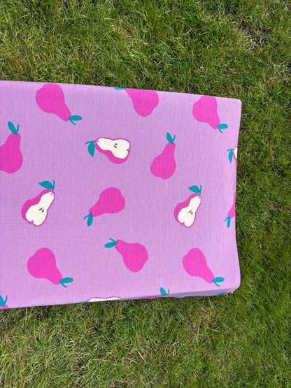 Aankleedkussenhoes - peren - paars/fuchsia
