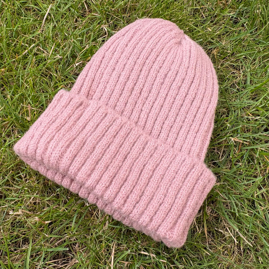 Gebreide muts - baby/peuter - Poeder roze