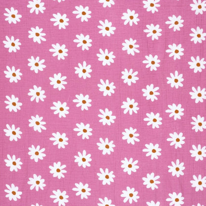 Hydrofiele XL multidoek - swaddle - roze - madeliefjes