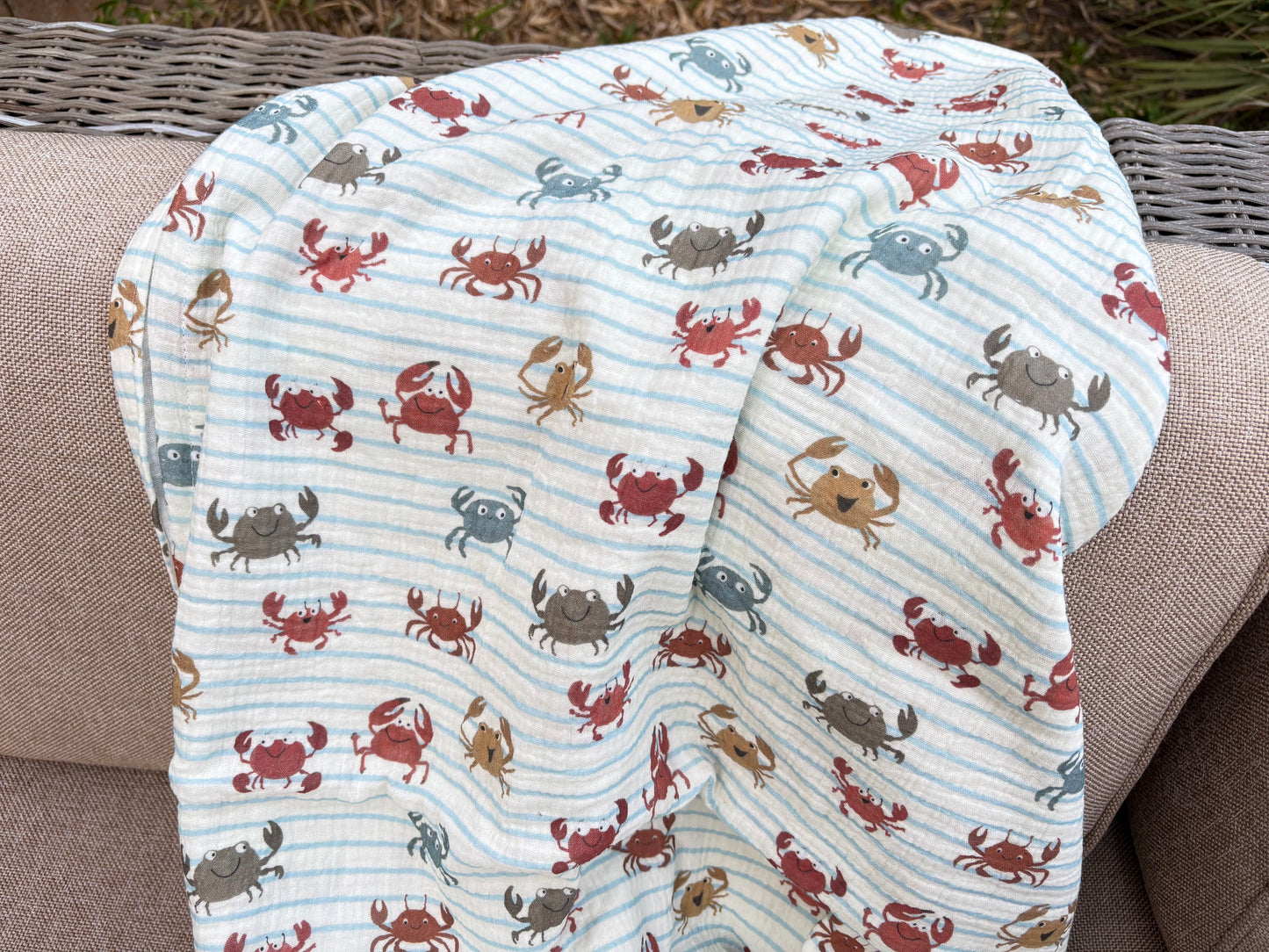 Hydrofiele XL multidoek - swaddle - multicolor - krabben