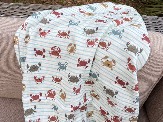 Hydrofiele XL multidoek - swaddle - multicolor - krabben