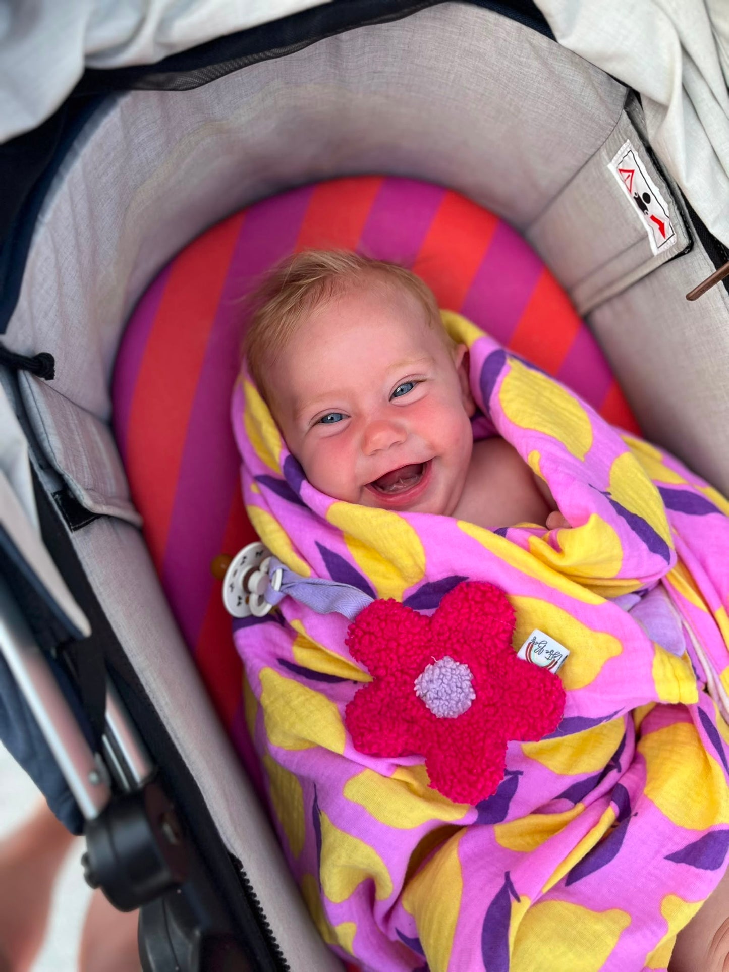 Hydrofiele XL multidoek - swaddle - roze - citroenen