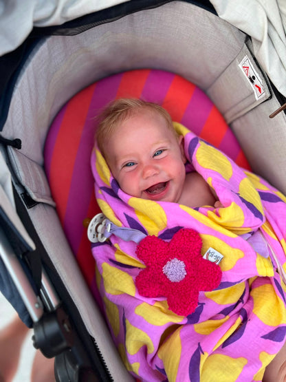 Hydrofiele XL multidoek - swaddle - roze - citroenen