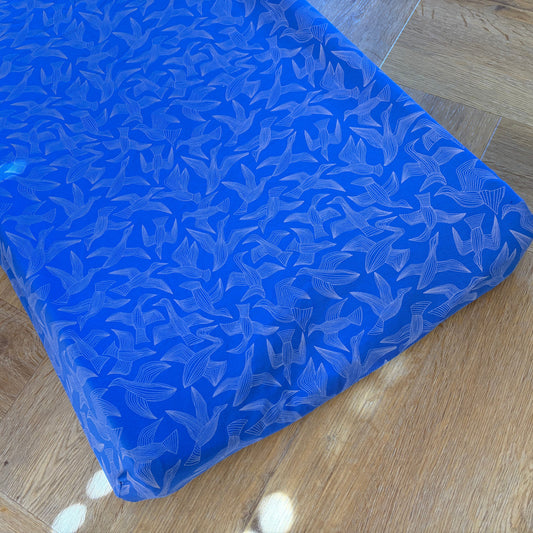 Aankleedkussenhoes - vogels - blauw