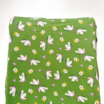 Aankleedkussenhoes - vogels - roze/groen
