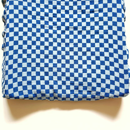 Aankleedkussenhoes - hydrofiel - geblokt - blauw