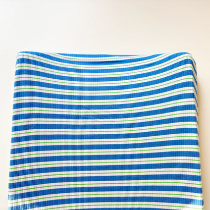 Aankleedkussenhoes - strepen - blauw/groen