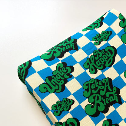 Aankleedkussenhoes - blokjes - blauw/groen