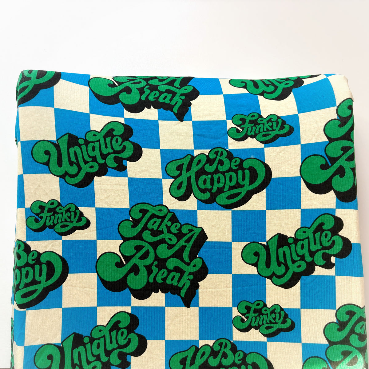 Aankleedkussenhoes - blokjes - blauw/groen