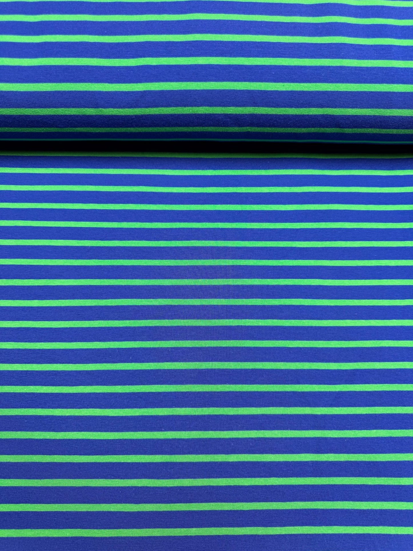 Hoeslaken - Streepjes blauw/groen