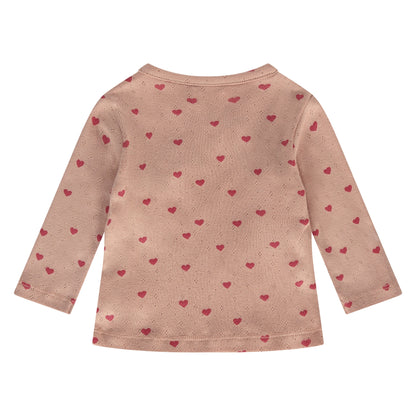 Baby overslagtrui - modal mix - hearts coral
