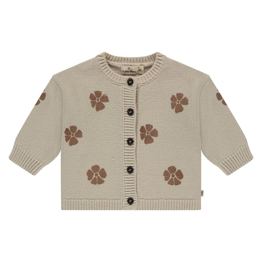 Gebreid vest - 100% organisch katoen - Flower - Snow