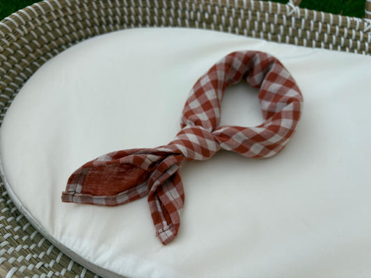 Hydrofiel Sjaaltje / Bandana /  (45x45 cm) - Terra / ruitjes