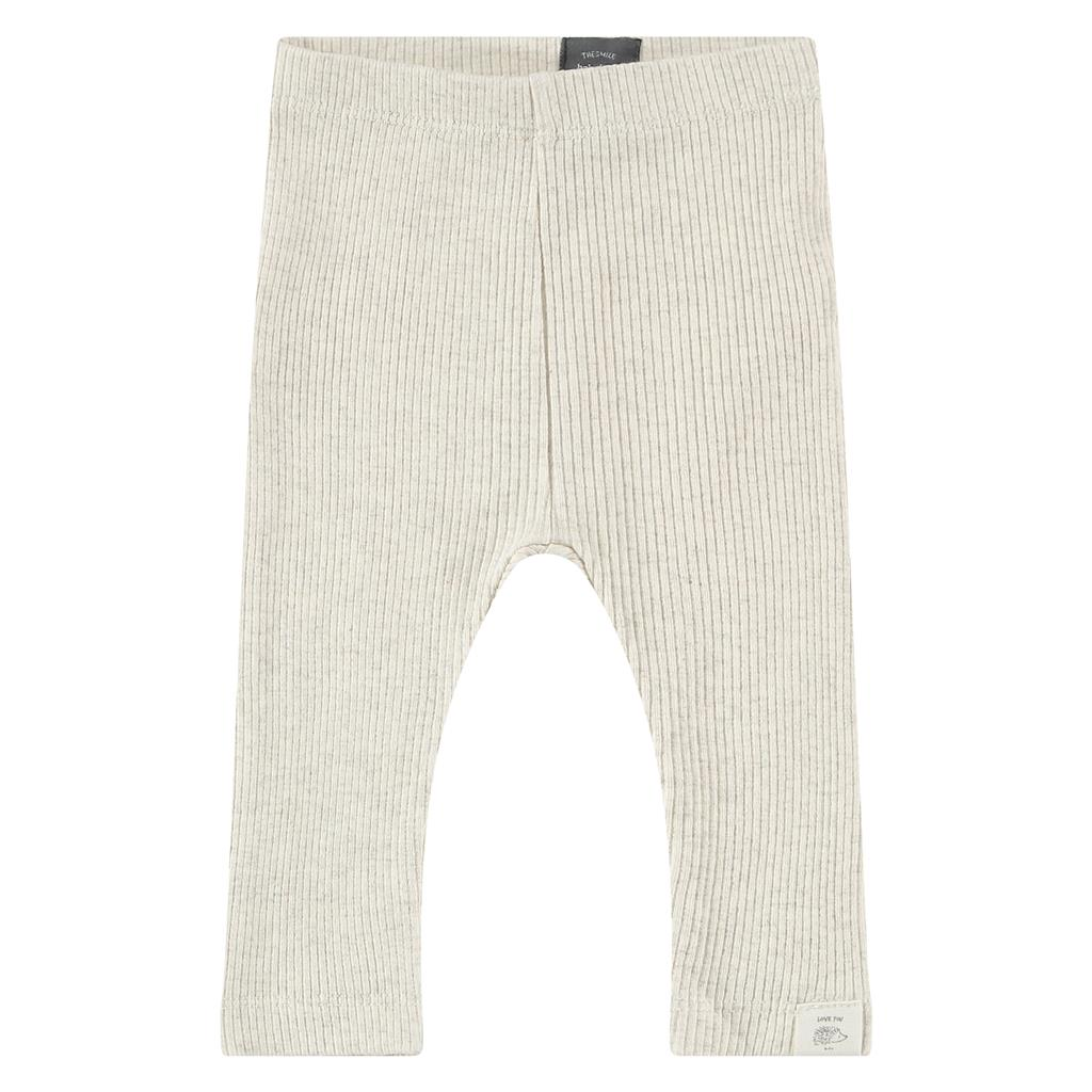 Baby rib broek - Ecru melange - Maat 68
