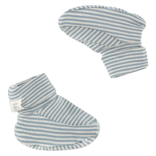 Baby slofjes gestreept - Smoke blue