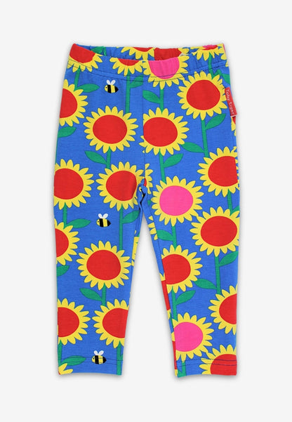 Kinder legging - zonnebloemen-zee-print - Biologisch katoen