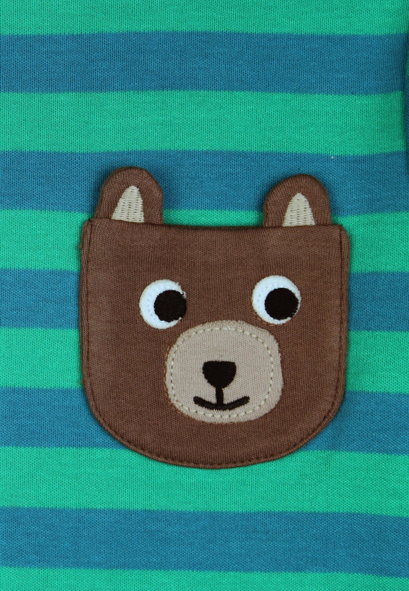 Kinder longsleeve - gestreept met beren - Biologisch katoen