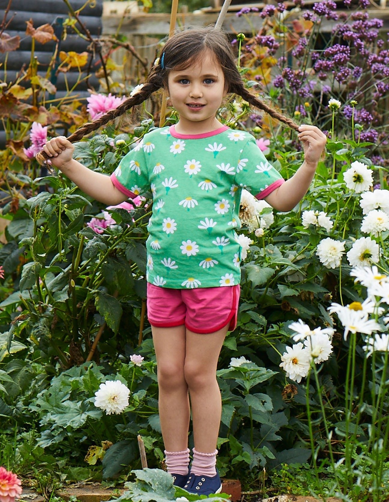 Kinder T-shirt  - madeliefjesprint - Biologisch katoen