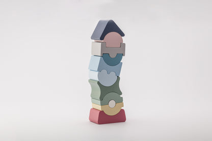 Houten stapeltoren - L - pastel
