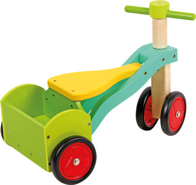 Houten driewieler met bagagebak