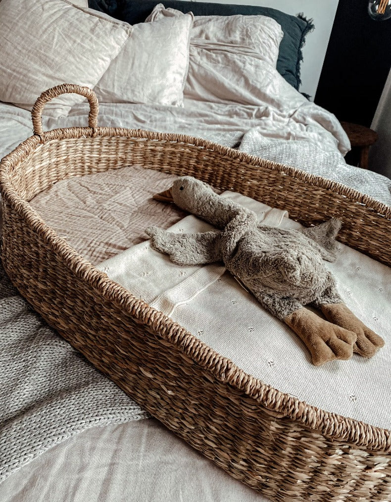 Hoeslaken verschoonmand/kinderwagen - Pointelle Camel