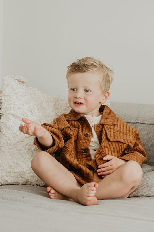 Corduroy jas - caramel  - Ravies Kids
